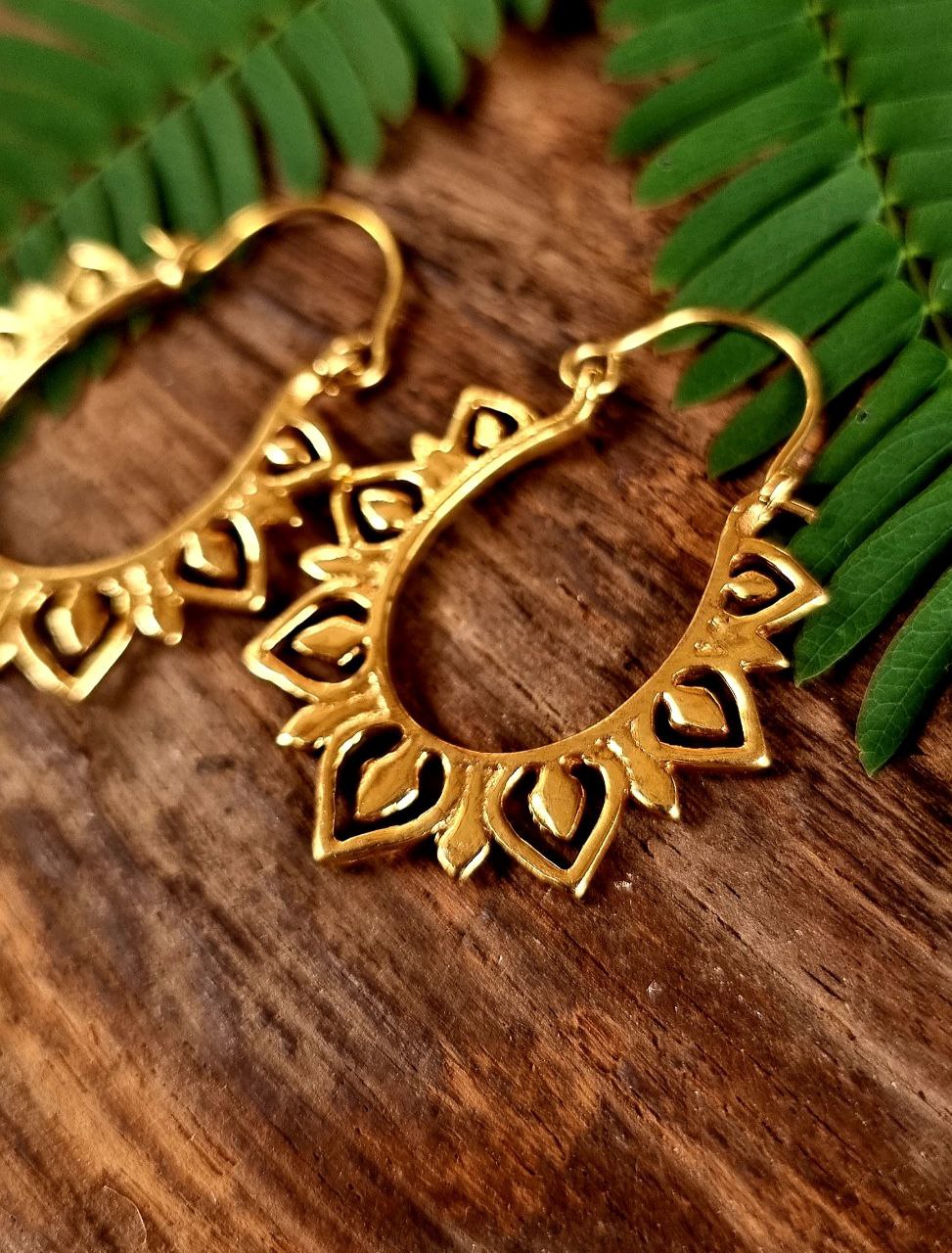 Indian brass earrings, boho earrings