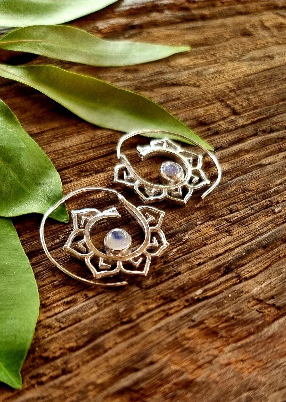 Indian earrings, boho earrings, moonstone Earrings