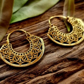 Indian brass earrings, boho earrings