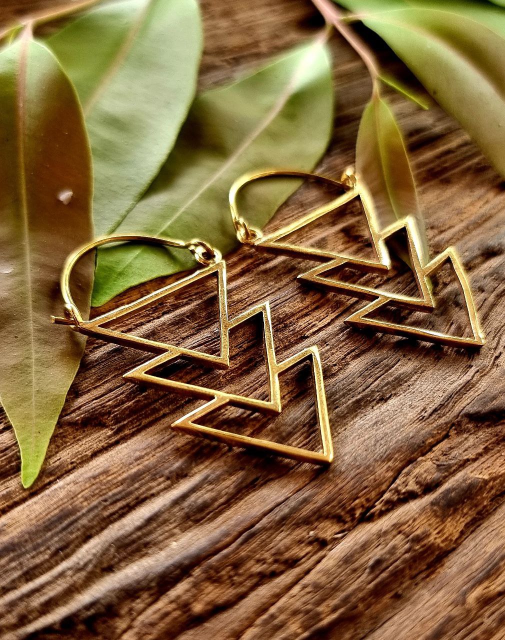 Indian brass earrings, boho earrings