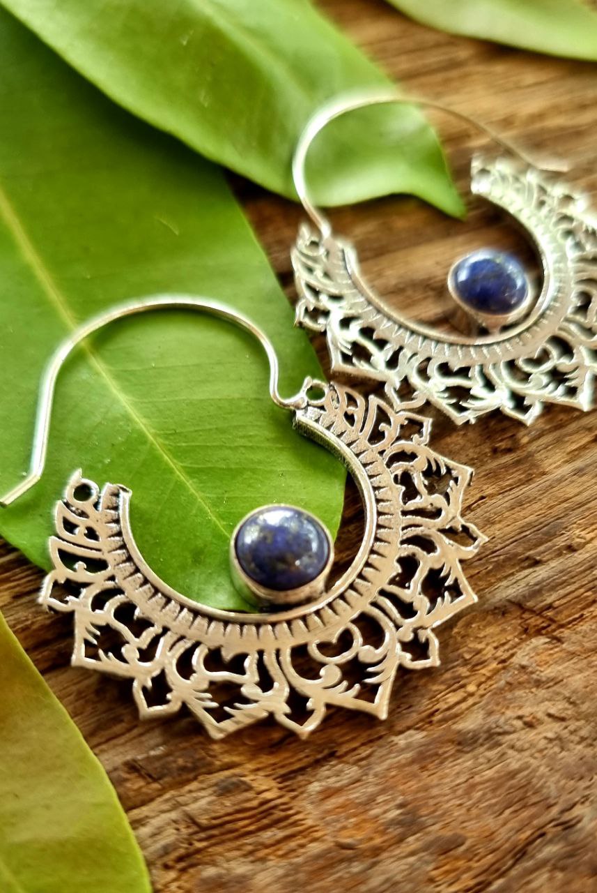 Indian earrings, boho earrings, lapis lazuli Earrings