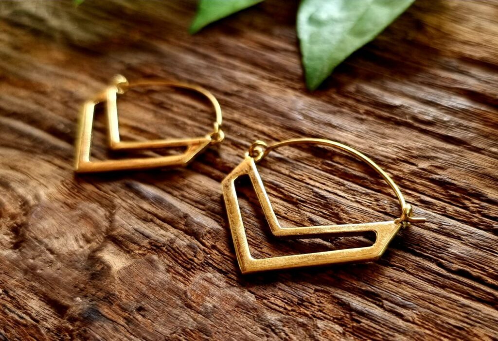 Indian brass earrings, boho earrings