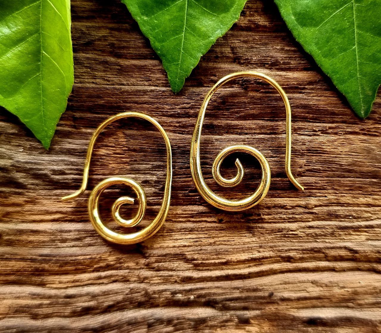 Indian brass earrings, boho earrings