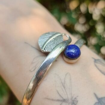 handmade boho-style lapis lazuli bracelet from India