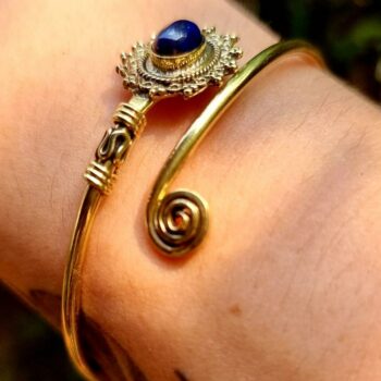 handmade boho-style lapis lazuli bracelet from India