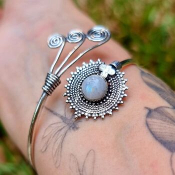 handmade boho-style moonstone bracelet from India