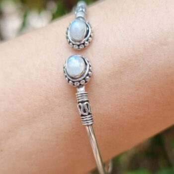 handmade boho-style moonstone bracelet from India