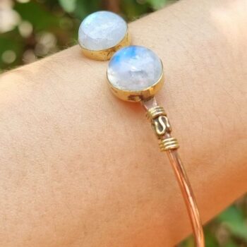 handmade boho-style moonstone bracelet from India