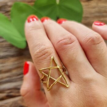 handmade boho-style star ring from India