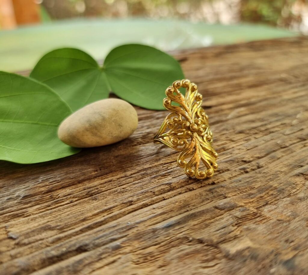 handmade boho-style ring from India