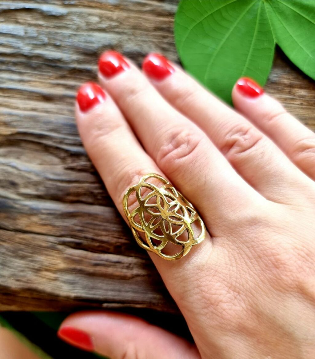 handmade boho-style ring from India