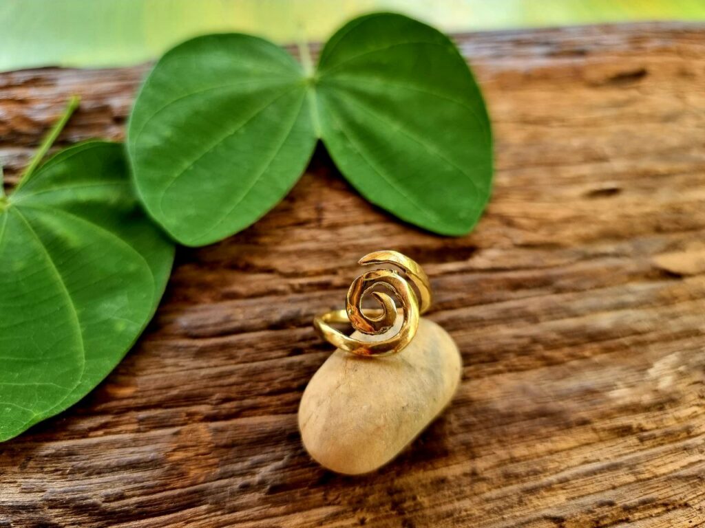 handmade boho-style mandala ring from India