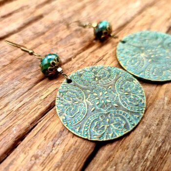 handcrafted vintage-style chrysocolla earrings