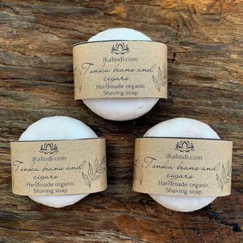 Vegan handmade Organic Tonka beans and cigars Shaving soap