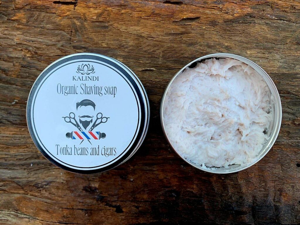 Vegan handmade Organic Tonka beans and cigars Shaving soap