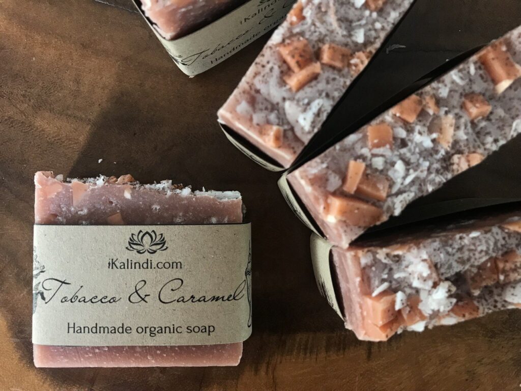 Vegan handmade Organic Tobacco & Caramel Soap