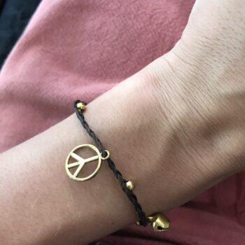 Bracelet with Bell Charms and Peace Symbol