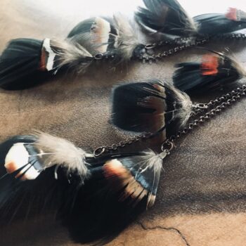 black and brown feathers earrings