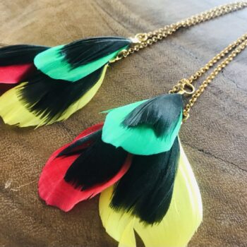 Rasta feathers earrings