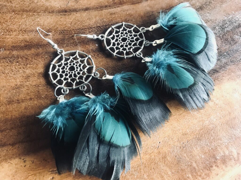 dreamcatcher feathers earrings