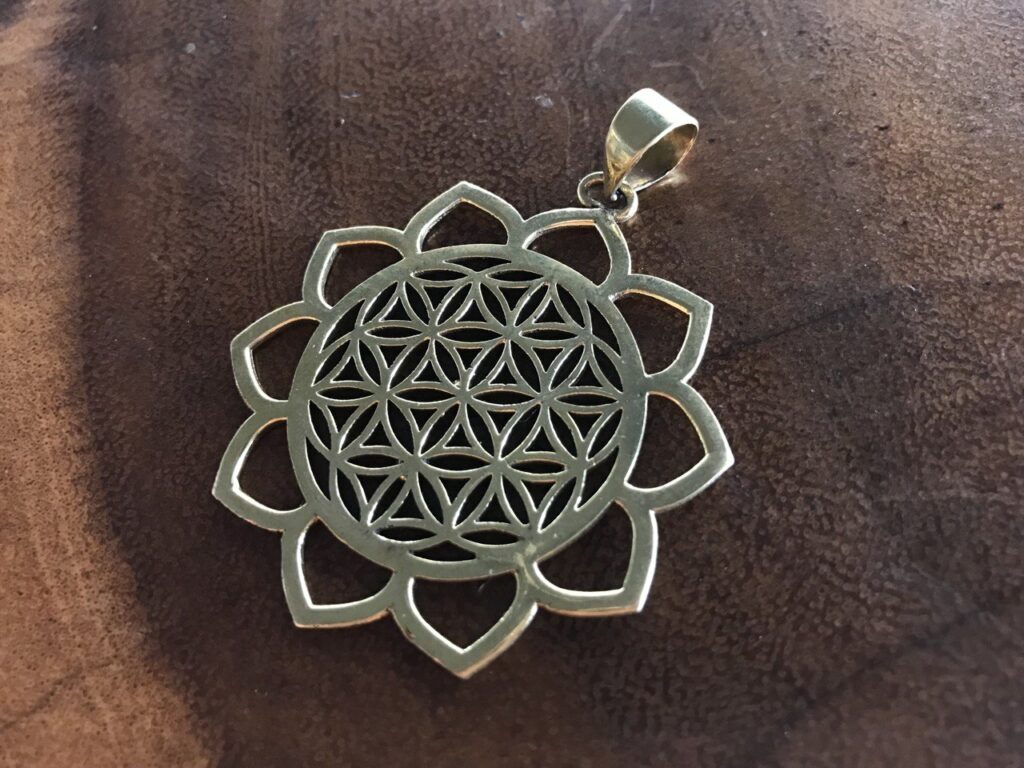 Flower of Life Pendant - Brass