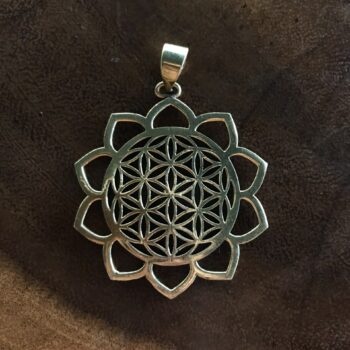 Flower of Life Pendant - Brass