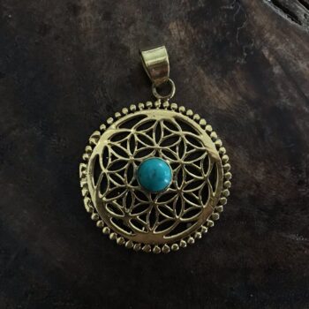 Flower of Life Pendant - turquoise