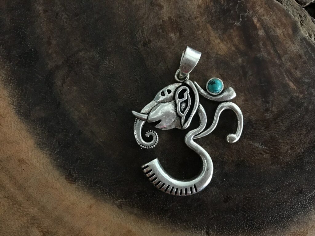 Om with Ganesha Head Pendant