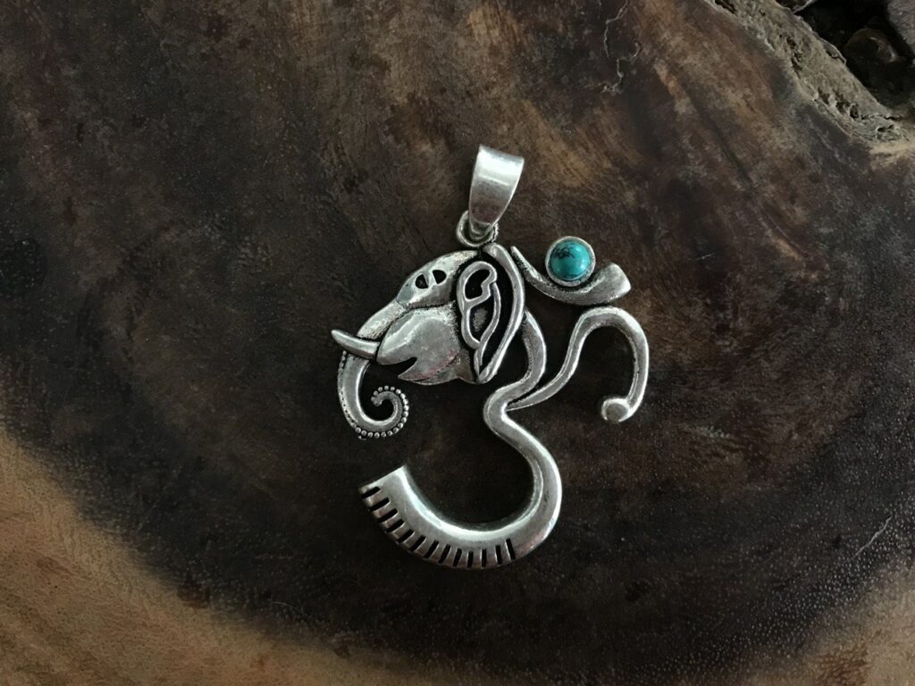 Om with Ganesha Head Pendant