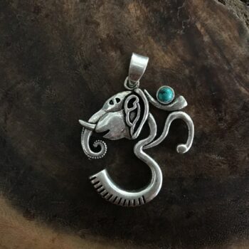 Om with Ganesha Head Pendant