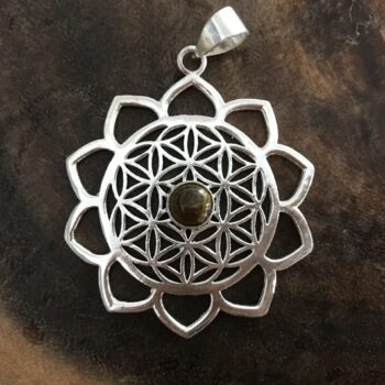 Flower of Life with Tiger’s Eye Pendant