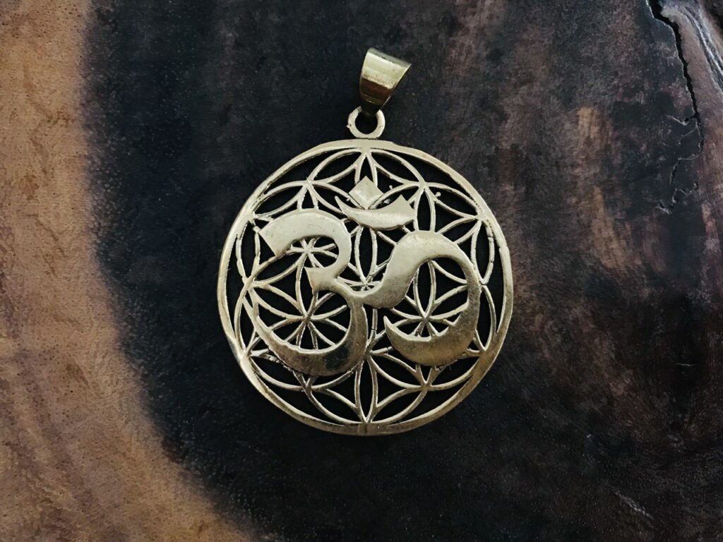 Om on Flower of Life Pendant