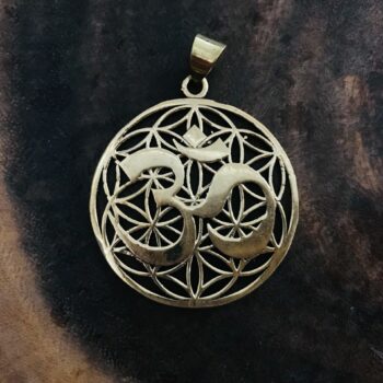 Om on Flower of Life Pendant