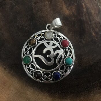 Om with 7 Chakra Stones Pendant