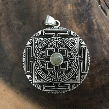 Tibetan Mandala with Labradorite Pendant