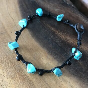 Handmade Macramé Bracelet with Turquoise Beads