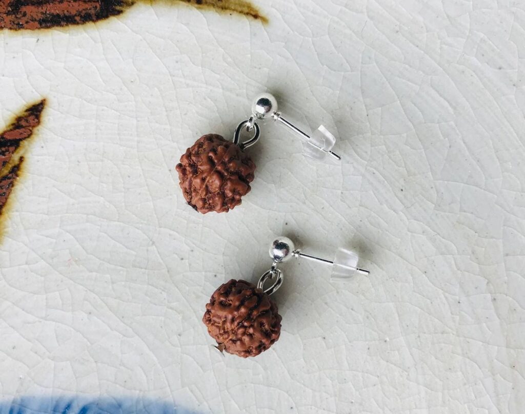 Natural Rudraksha Earrings from Nepal