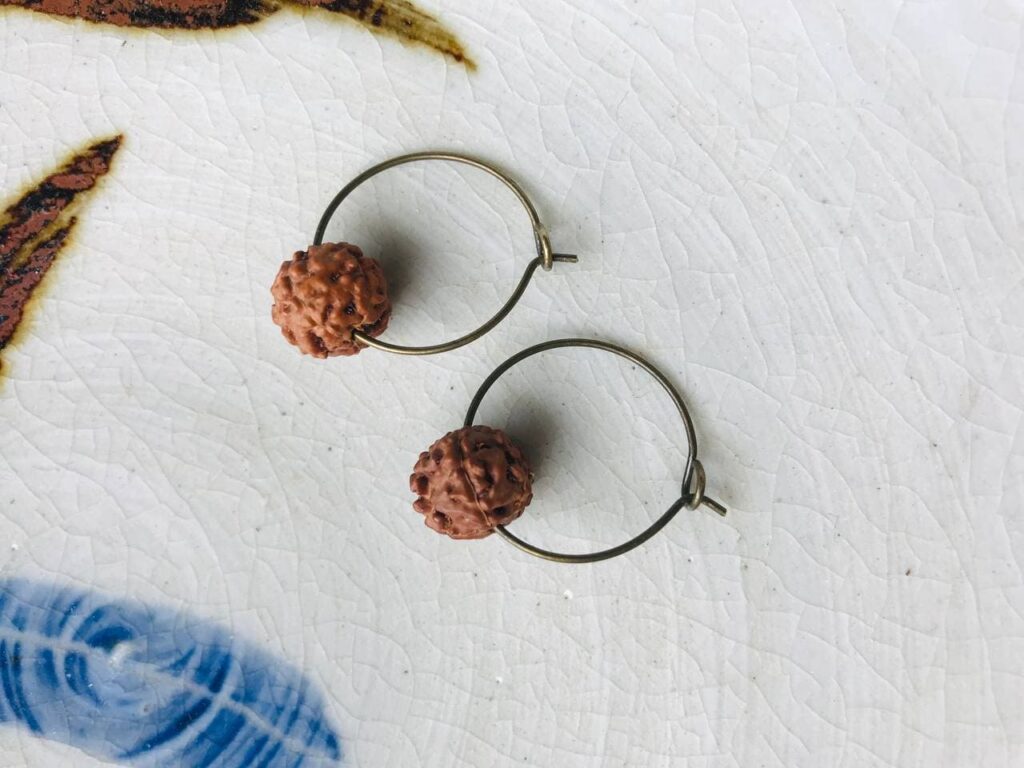 Natural Rudraksha Earrings from Nepal