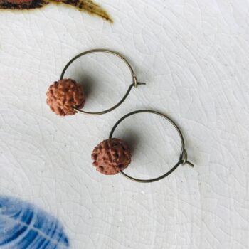 Natural Rudraksha Earrings from Nepal