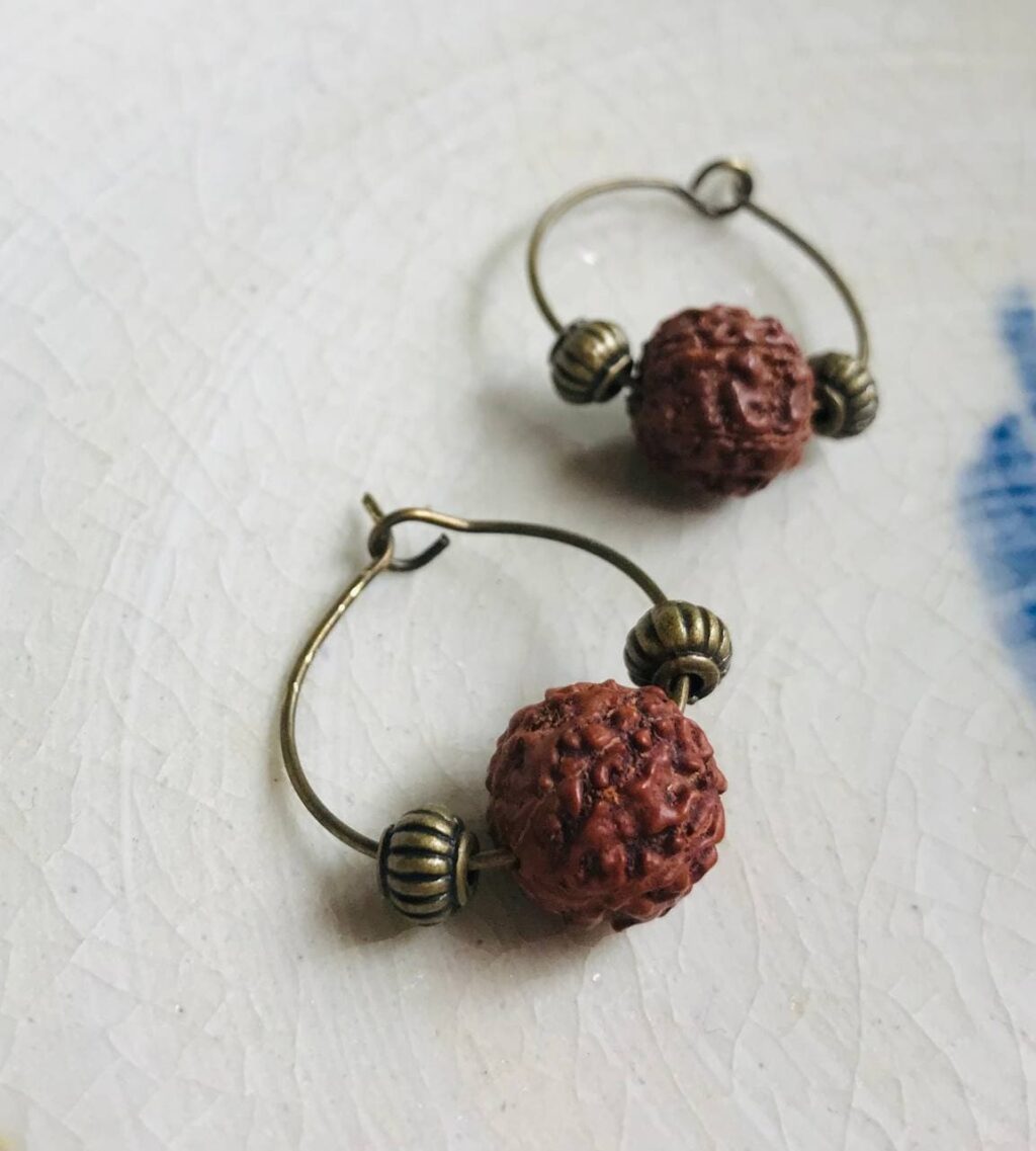 Natural Rudraksha Earrings from Nepal