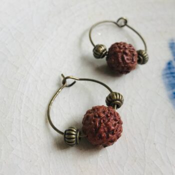 Natural Rudraksha Earrings from Nepal