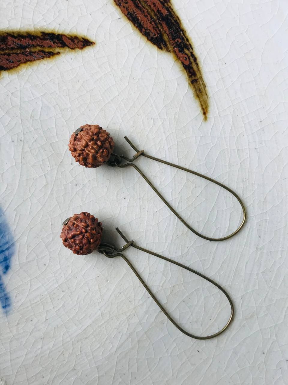 Natural Rudraksha Earrings from Nepal