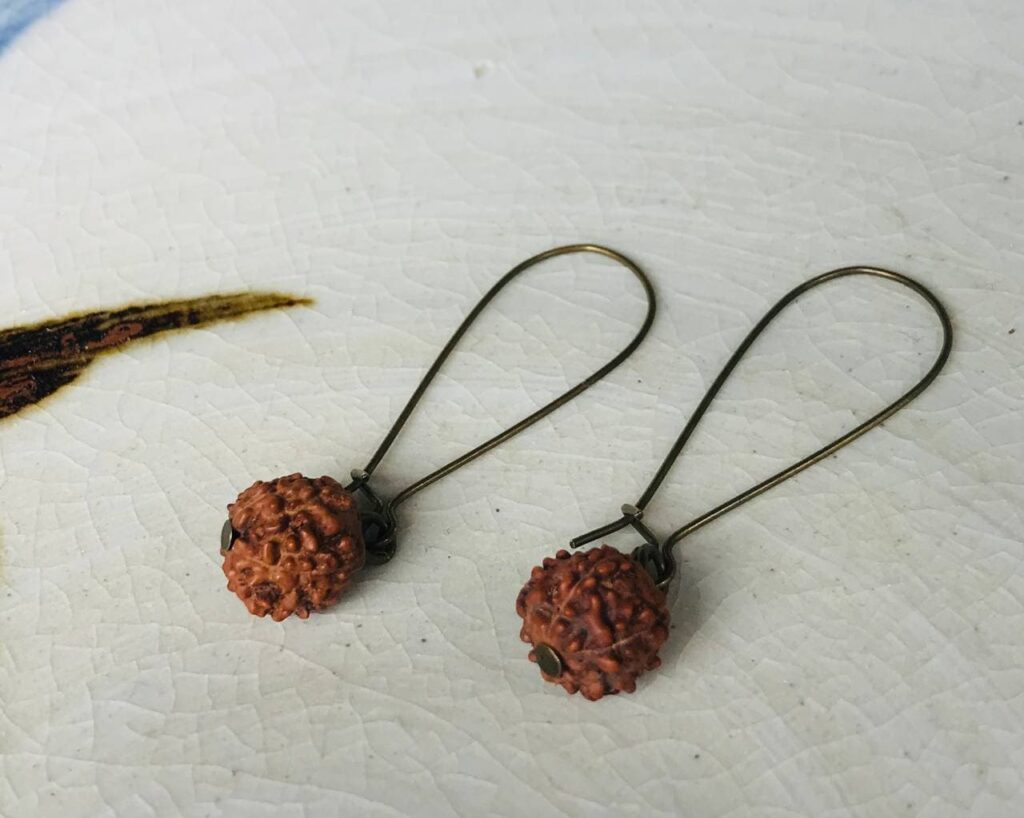 Natural Rudraksha Earrings from Nepal