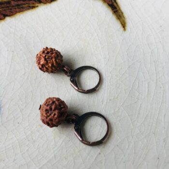 Natural Rudraksha Earrings from Nepal