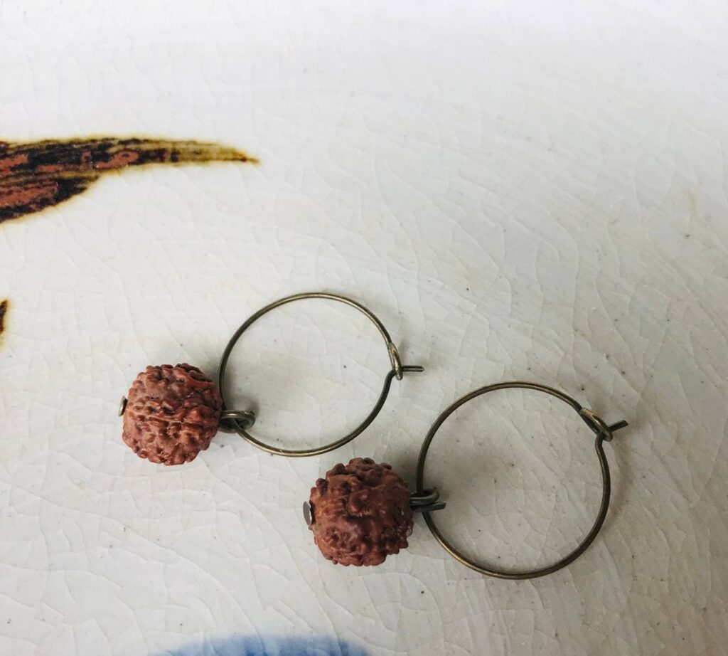 Natural Rudraksha Earrings from Nepal