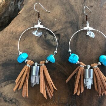 Quartz Crystal Hoop Earrings