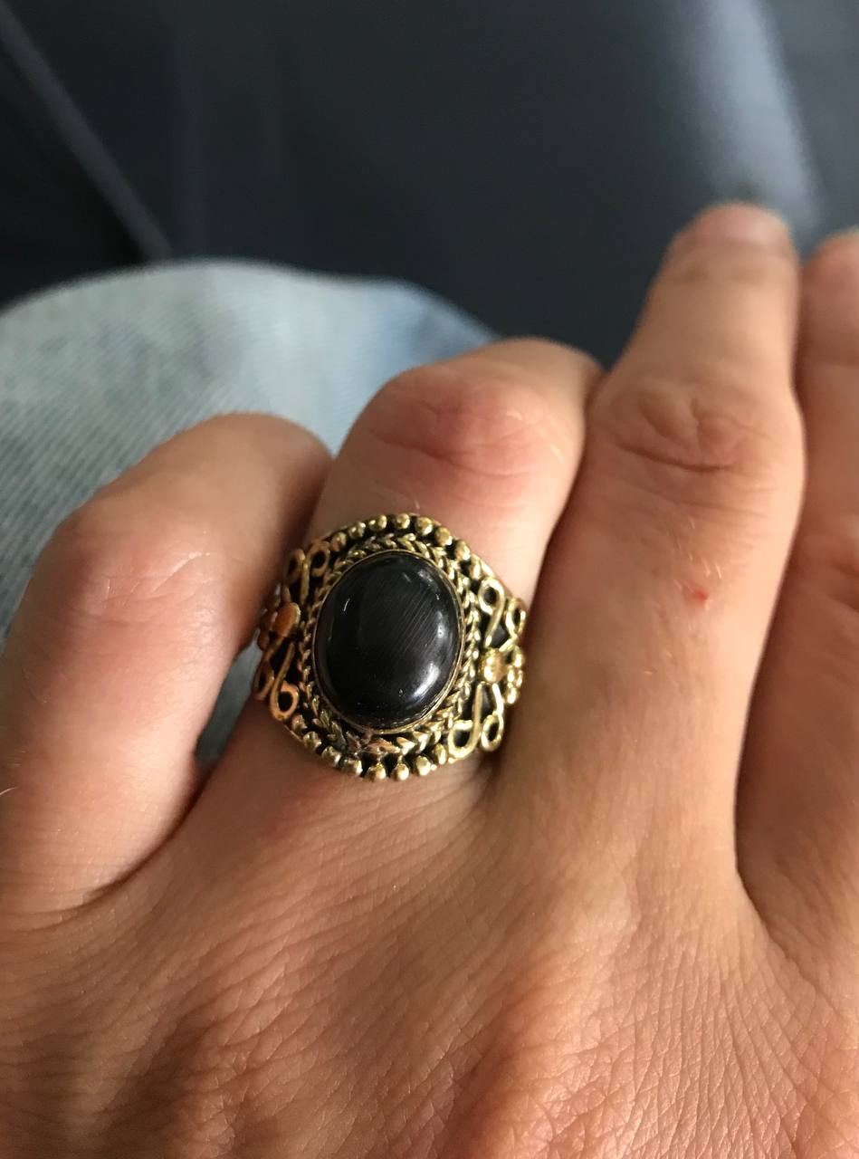 Gray Cat's Eye Ring