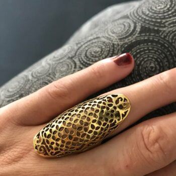 Intricate Patterned Mesh Ring (Size 6.5)