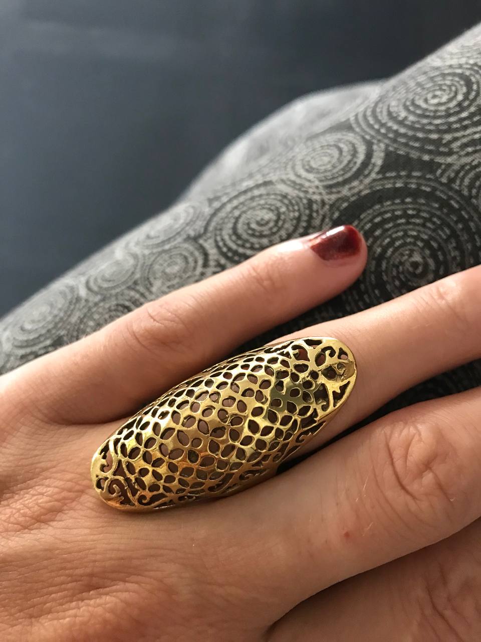 Intricate Patterned Mesh Ring (Size 6.5)