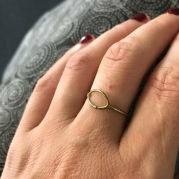 Minimalist Brass Oval Ring (Size 8)